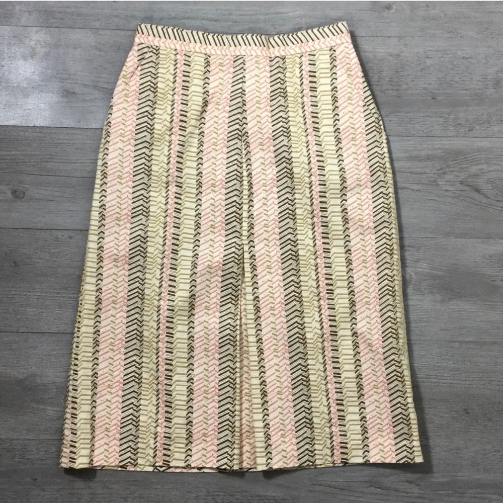 J. Crew Chevron Single Box Pleat A-line Skirt